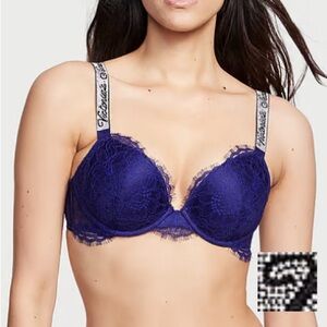 Victoria's Secret Navy Blue Lace Push-Up Bra